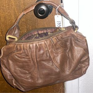 JUICY COUTURE BROWN COWHIDE LEATHER PURSE